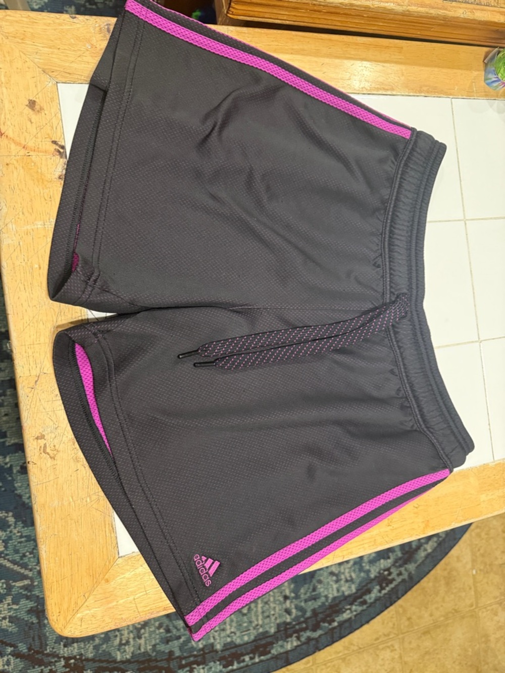 adidas Women's Black Athletic Shorts with Pink Trim